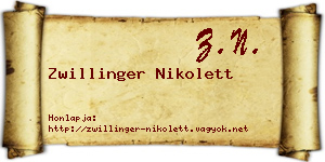 Zwillinger Nikolett névjegykártya